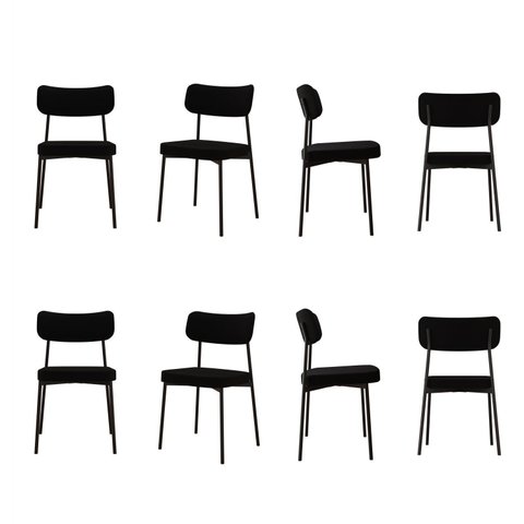 Kit com 8 Cadeiras para Sala de Jantar Mona Yescasa Preto/Black