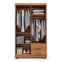 Ver imagem 2 de Guarda Roupa Casal 4 Portas 2 Gavetas Primacy Marrom/Freijó