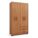 Ver imagem 3 de Guarda Roupa Casal 4 Portas 2 Gavetas Primacy Marrom/Freijó