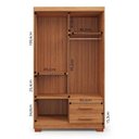 Ver imagem 4 de Guarda Roupa Casal 4 Portas 2 Gavetas Primacy Marrom/Freijó