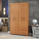 Ver imagem 1 de Guarda Roupa Casal 4 Portas 2 Gavetas Primacy Marrom/Freijó