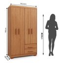 Ver imagem 5 de Guarda Roupa Casal 4 Portas 2 Gavetas Primacy Marrom/Freijó