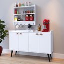 Ver imagem 3 de Kit Aparador Buffet Cantinho Café Armário Parede Amélia Prateleira Decoração Sala Jantar - Rpm