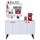 Ver imagem 1 de Kit Aparador Buffet Cantinho Café Armário Parede Amélia Prateleira Decoração Sala Jantar - Rpm
