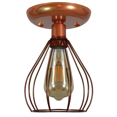 Plafon Aramado Teardrop Cobre Sala Quarto Cozinha Banheiro