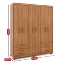 Ver imagem 3 de Guarda Roupa Casal 6 Portas 4 Gavetas Primacy Marrom/Freijó