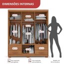 Ver imagem 5 de Guarda Roupa Casal 6 Portas 4 Gavetas Primacy Marrom/Freijó