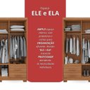 Ver imagem 6 de Guarda Roupa Casal 6 Portas 4 Gavetas Primacy Marrom/Freijó
