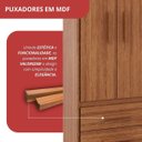 Ver imagem 7 de Guarda Roupa Casal 6 Portas 4 Gavetas Primacy Marrom/Freijó