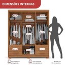 Ver imagem 5 de Guarda Roupa Casal 6 Portas 4 Gavetas Primacy Marrom/Freijó