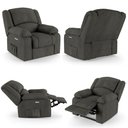 Ver imagem 6 de Poltrona do Papai Reclinável Sala de Cinema Madrid Elétrica Touch Massagem USB Linho Chumbo G26 Gran