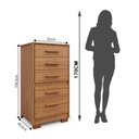 Ver imagem 3 de Cômoda 5 Gavetas 55cm x 46,5cm Primacy Marrom/Freijó