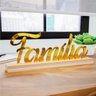 Palavra Família em Acrilico Dourado Espelhado Decoração Top - 5