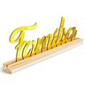 Palavra Família em Acrilico Dourado Espelhado Decoração Top - 2