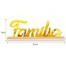 Palavra Família em Acrilico Dourado Espelhado Decoração Top - 3