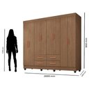 Ver imagem 3 de Guarda Roupa Casal Porto 8 Portas e Armário Multiuso Lite Carvalho Oak - Móveis Leão