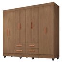 Ver imagem 2 de Guarda Roupa Casal Porto 8 Portas e Armário Multiuso Lite Carvalho Oak - Móveis Leão