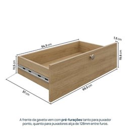 Estante Livreiro Multiuso 3 Módulos 3 Gavetas Frame Cabecasa MadeiraMadeira - 8