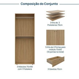 Estante Livreiro Multiuso 3 Módulos 3 Gavetas Frame Cabecasa MadeiraMadeira - 3