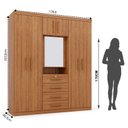 Ver imagem 3 de Guarda-Roupa Casal com Espelho Capelinha 7 Portas 4 Gavetas Advantage Marrom/Freijó