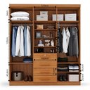 Ver imagem 4 de Guarda-roupa Casal com Espelho Capelinha 7 Portas 4 Gavetas Advantage