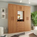 Ver imagem 1 de Guarda-roupa Casal com Espelho Capelinha 7 Portas 4 Gavetas Advantage