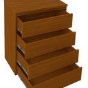 Ver imagem 4 de Cômoda 4 Gavetas Urban 91,5cm x 90cm x 45cm Marrom/Nogueira