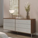 Ver imagem 2 de Cômoda com 6 Gavetas e 2 Mesas de Cabeceira Jasper - Canella com Off White Fosco
