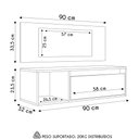 Ver imagem 4 de Penteadeira Camarim com Espelho Suspensa 90cm 1 Porta Elle M24 Branco - Mpozenato