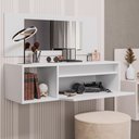 Ver imagem 5 de Penteadeira Camarim com Espelho Suspensa 90cm 1 Porta Elle M24 Branco - Mpozenato