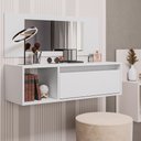 Ver imagem 2 de Penteadeira Camarim com Espelho Suspensa 90cm 1 Porta Elle M24 Branco - Mpozenato