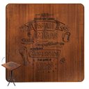 Ver imagem 3 de Cj Mesa Madeira 60x60cm - Bistrô Fixa 98cm + 3 Banquetas 73 - Natural - Família e Amigos