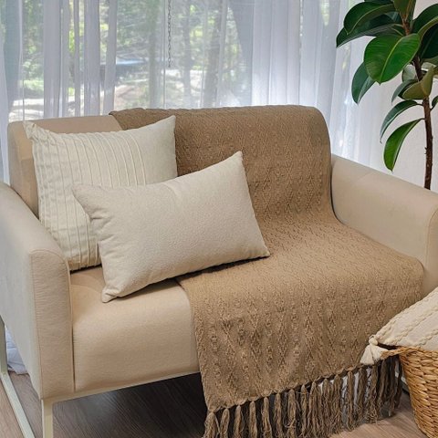 Manta Algodão Bordada Luxo Fendi 200 x 250 (Queen)