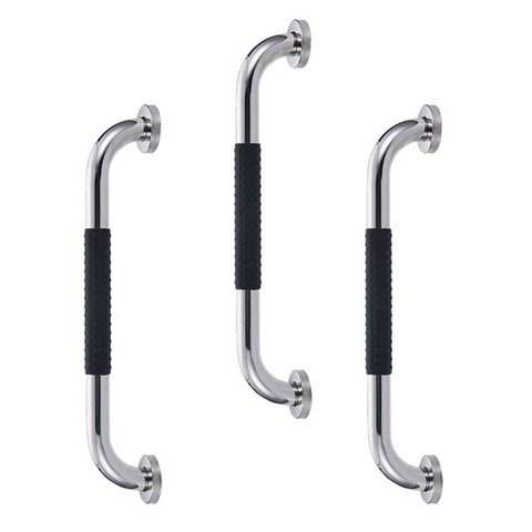 Barra de Apoio 40cm Inox Suporte Antiderrapante Kit 3 Unidades Banheiro Box Criança Idoso Cadeirante