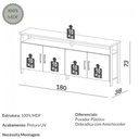 Ver imagem 2 de Balcão Estilo Industrial F45 180cm 4 Portas em Mdf Freijó Preto Fosco Dalla Costa