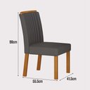Ver imagem 2 de Conjunto Sala de Jantar Jade Gold 1,20m Tampo Chumbo 4 Cadeiras Jade Cinamomo/Joli Chumbo