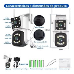 Dupla Eficiência: Câmera Segurança Ip Wifi Duas Câmeras - 8