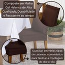 Ver imagem 2 de Kit Capas de Cadeira Jantar Lisa Ajustável C/ Elástico 08 Pçs - para Cozinha Malha Gel Tabaco
