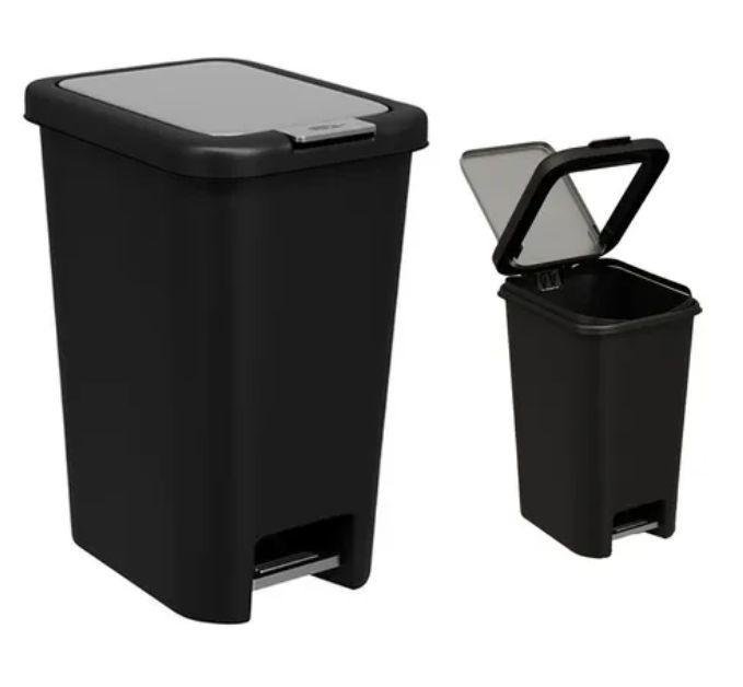 Lixeira Double C/pedal 10l-pt (bri) - 2