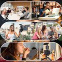 Ver imagem 4 de Estabilizador Mão Suporte Celular Câmera Luz Led Iluminação