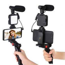 Estabilizador Mão Suporte Celular Câmera Luz Led Iluminação - 3