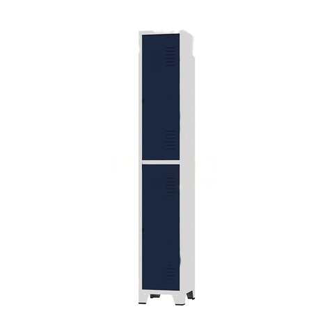 Armário Roupeiro de Aço para Vestiário 2 Portas Locker Azul Marinho com Chave