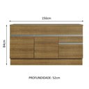 Ver imagem 4 de Balcão de Pia Armário de Cozinha 150 cm 2 Portas e 2 Gavetas (Com Tampo) Rustic Glamy Madesa