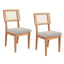 Ver imagem 3 de Kit Conjunto 4 Cadeiras Assento Estofado Encosto Tela 100% MDF Freijó/Cinza Escuro