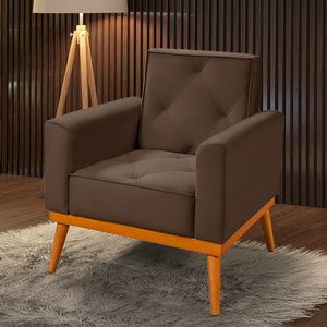 Poltrona Florença Veludo Marrom