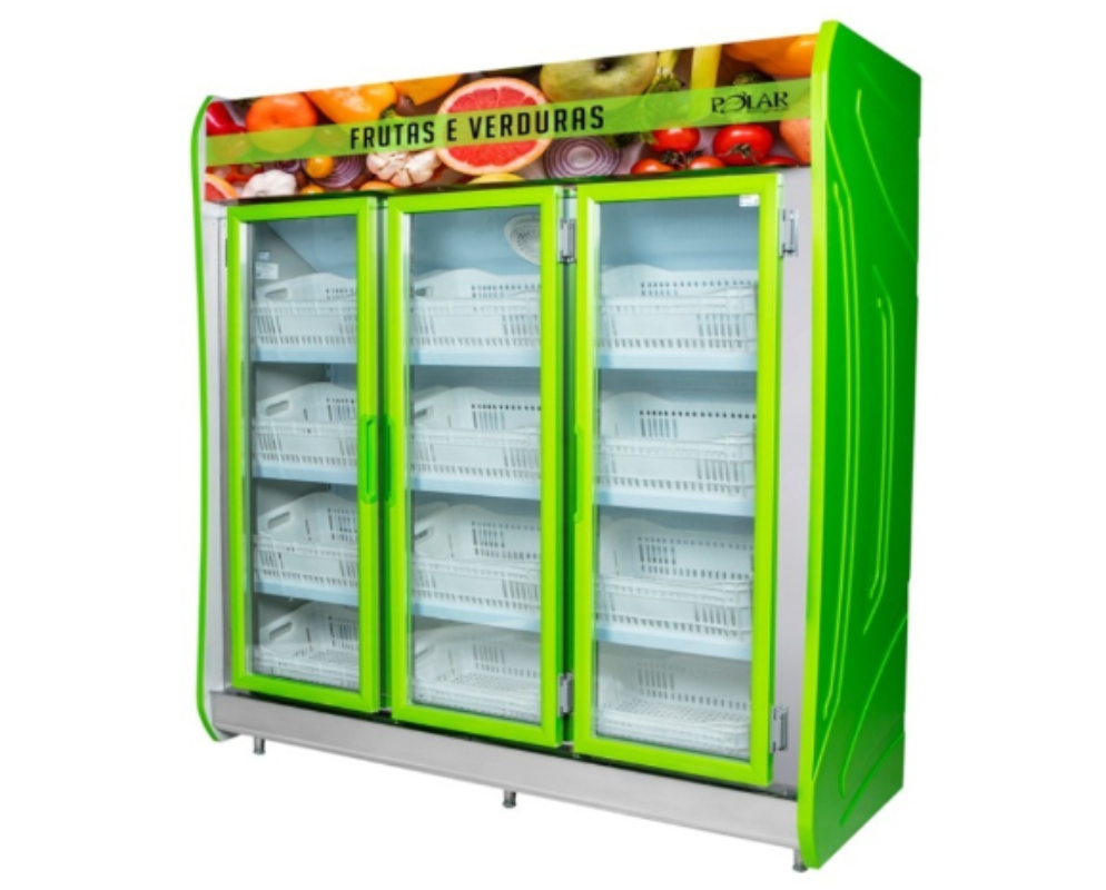 Expositor Vertical 03 Portas Hortifrúti Polar Verde MASPV-190 127v - 1