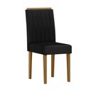 Ver imagem 6 de Conjunto Sala de Jantar Mesa Tampo Vidro/MDF Anitta 120cm com 4 Cadeiras Ana Marrom/Off White