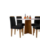 Ver imagem 2 de Conjunto Sala de Jantar Mesa Tampo Vidro/MDF Anitta 120cm com 4 Cadeiras Ana Marrom/Off White
