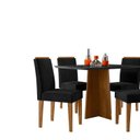Ver imagem 2 de Conjunto Sala de Jantar Mesa Tampo Vidro/MDF Anitta 120cm com 4 Cadeiras Ana Marrom/Preto
