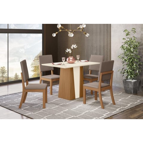 Mesa de Jantar Orus 120 4 Cad. Milla Amendoa - Henn